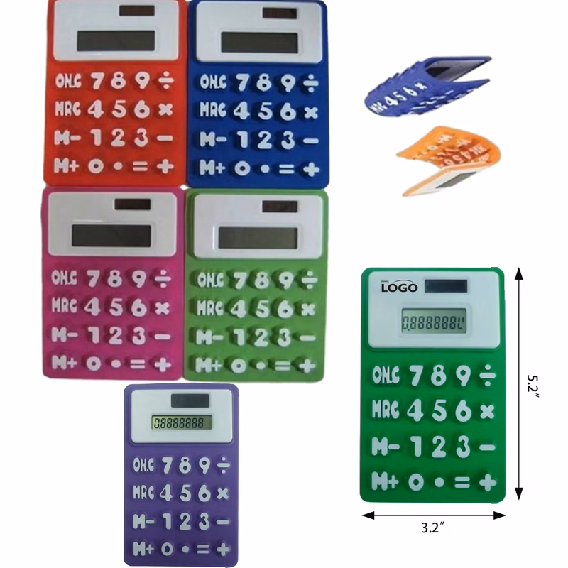 Portable Foldable Solar Silicone Calculator MOQ 50PCS