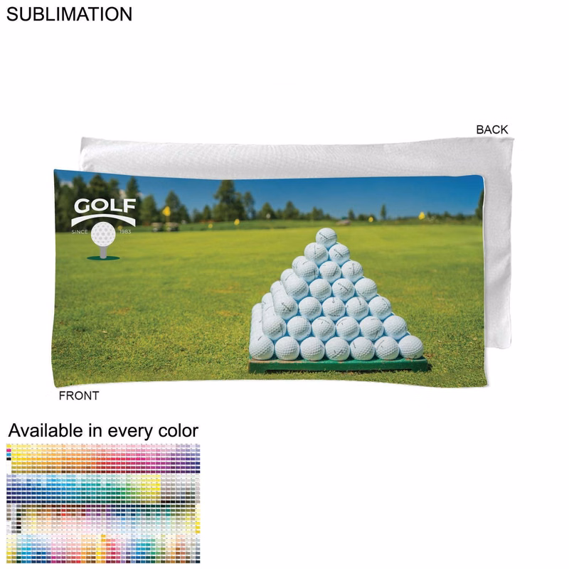 Golf Caddie Towel Extra Large in Microfiber Dri-Lite Terry, 22"x44", Sublimated Edge to Edge 1 side