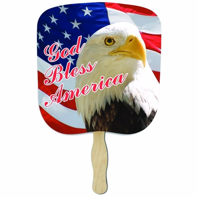 Patriotic Stock God Bless America Eagle Hand Held Fan
