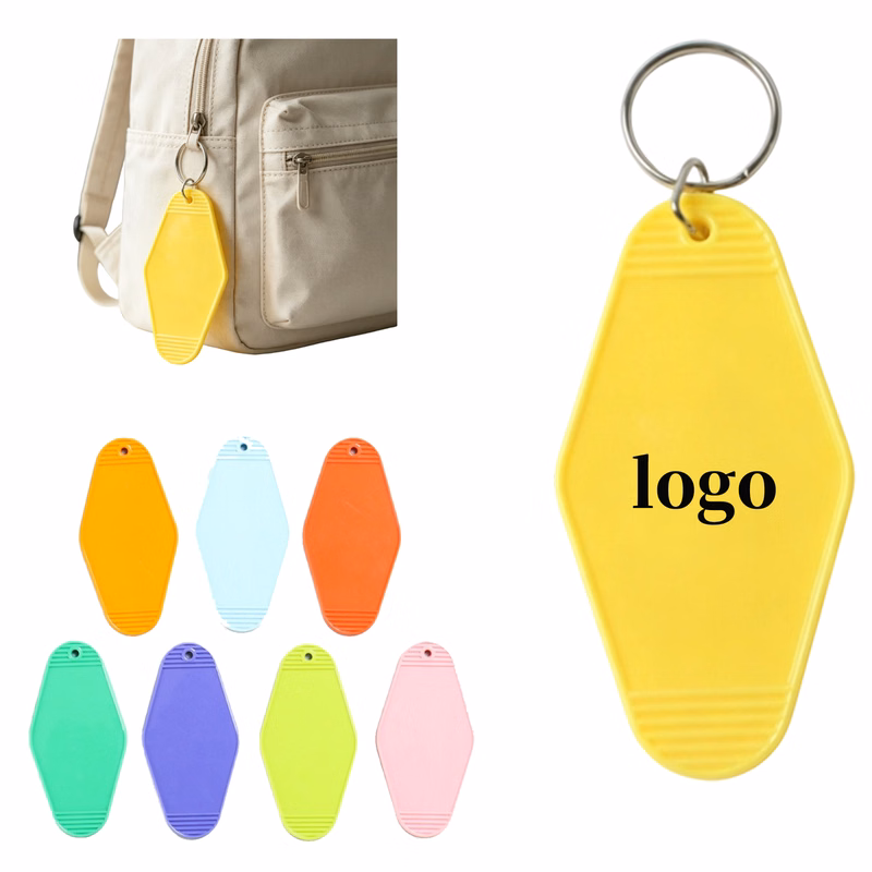 Hotel Style Plastic Key Tag Keychain