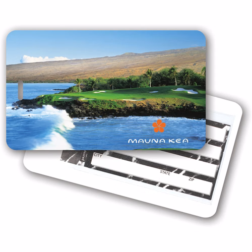 Full Color Write On Tag w/ Flexible Plastic Loop Strap (Rectangle 3"x5")