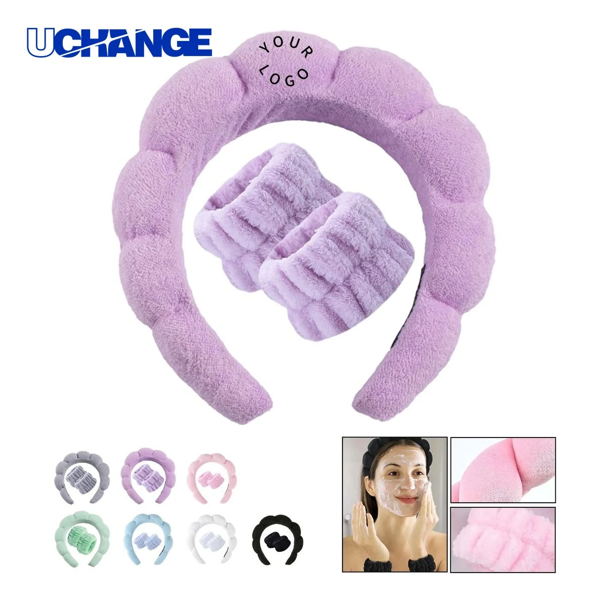 Terry Cloth Spa Headband Set 1
