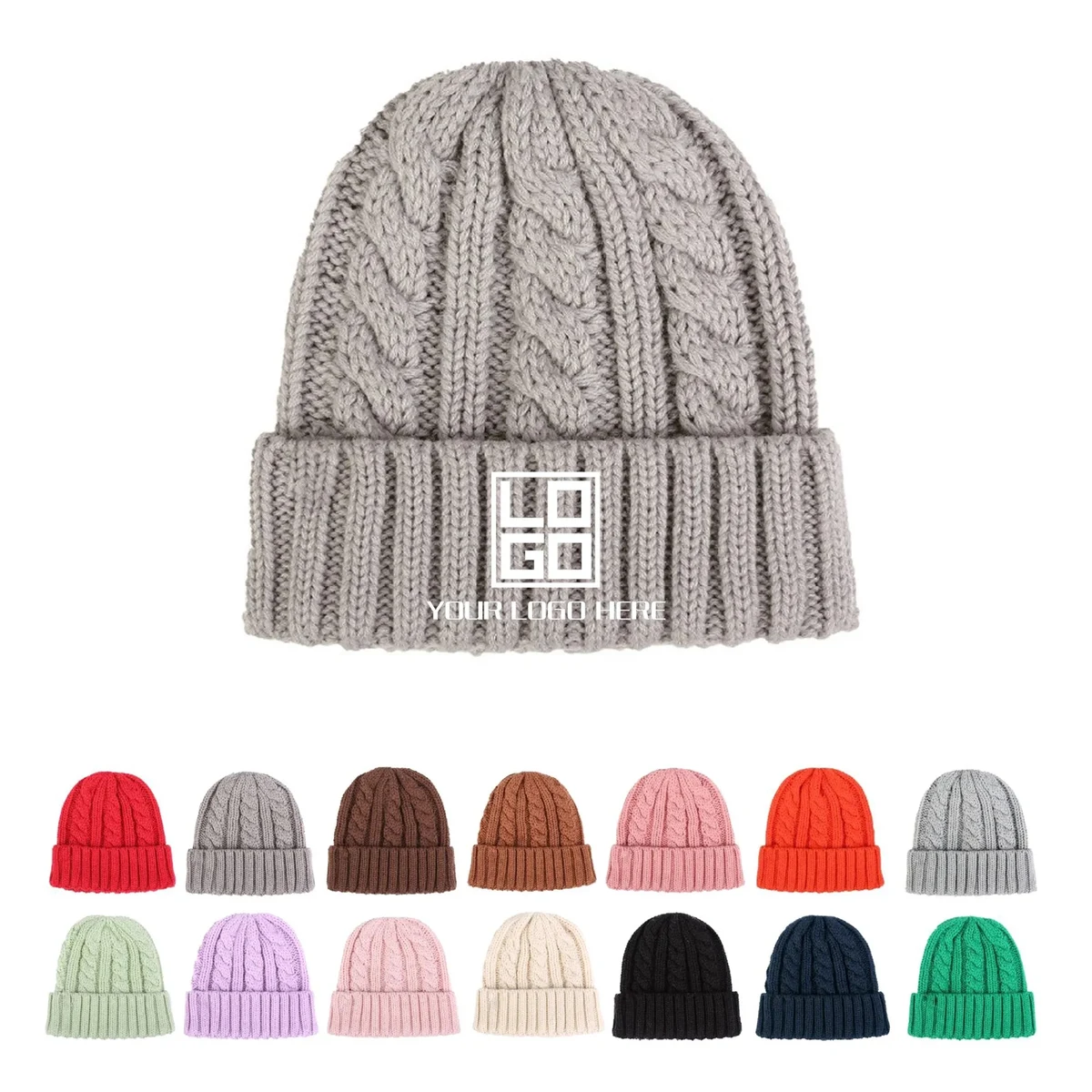Winter Ribbed Brim Knitted Beanie 1