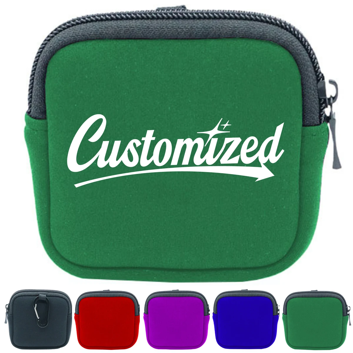 Neoprene Zipper Square Pouch for Earbuds and Accessories 1