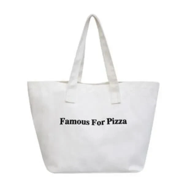 Ouye Fashion Canvas Shopping With Pocket And Zipper, custom tote bag with logo imprint 1