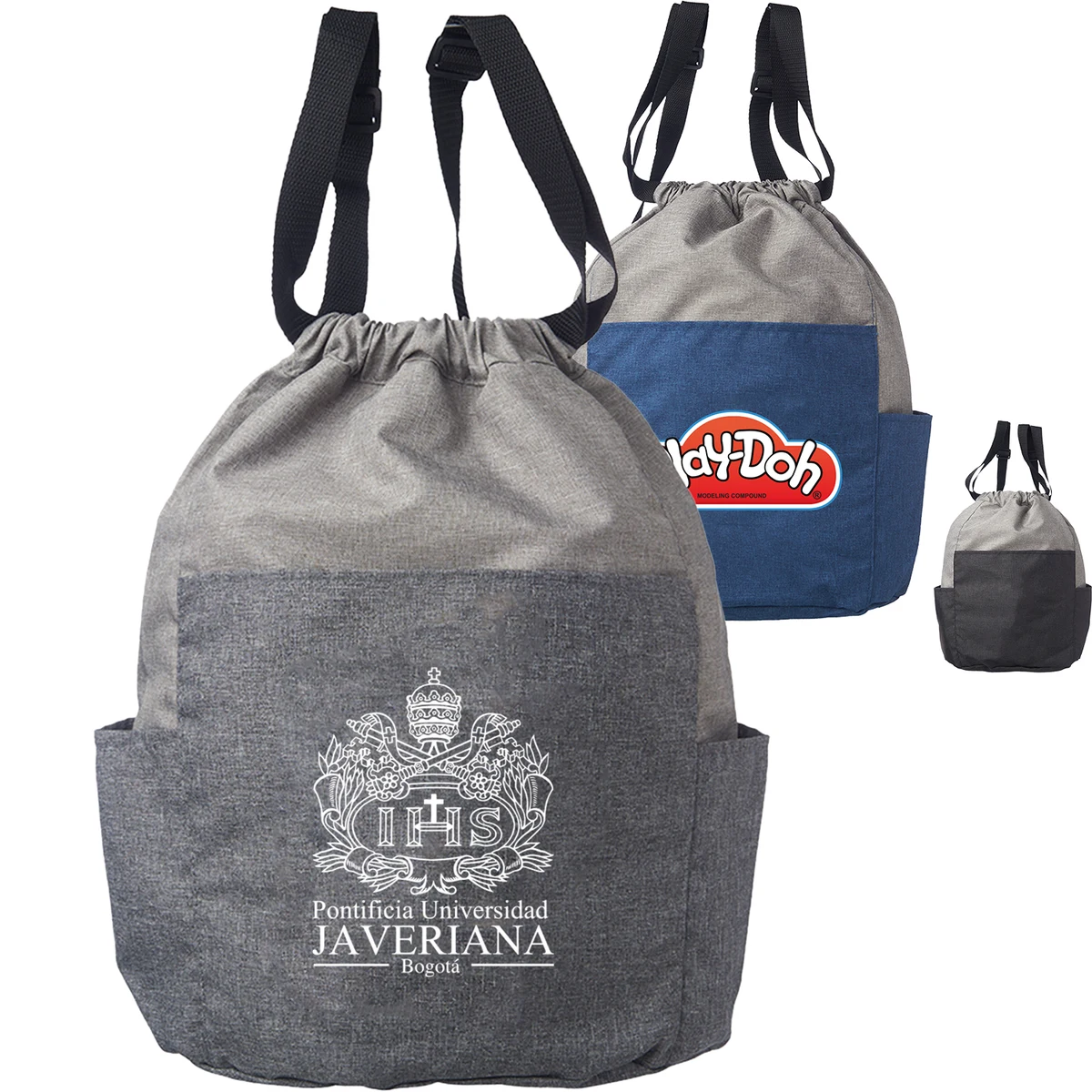 Two Side Pockets Drawstring Backpacks 1
