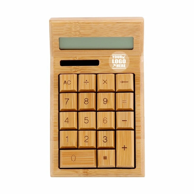 Natural Bamboo Wooden Solar Calculator 1
