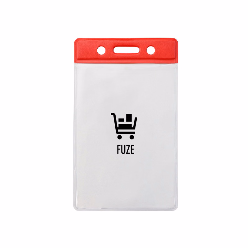 2.66" W x 4.25" H - Vertical Color Bar Vinyl Badge Holder (1 Color Imprint)