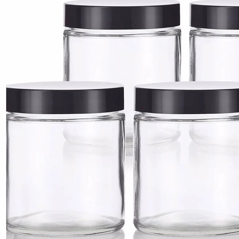 4 oz Clear cosmetic bottle Glass Jar