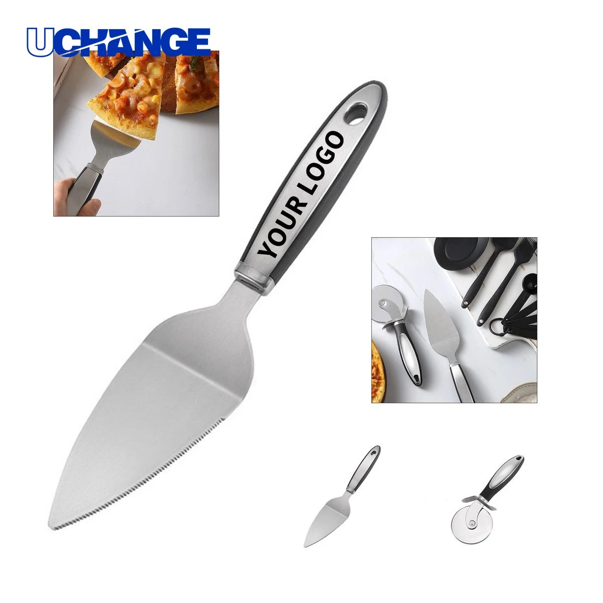 Stainless Steel Pizza Cutter and Shovel Tool Set 1