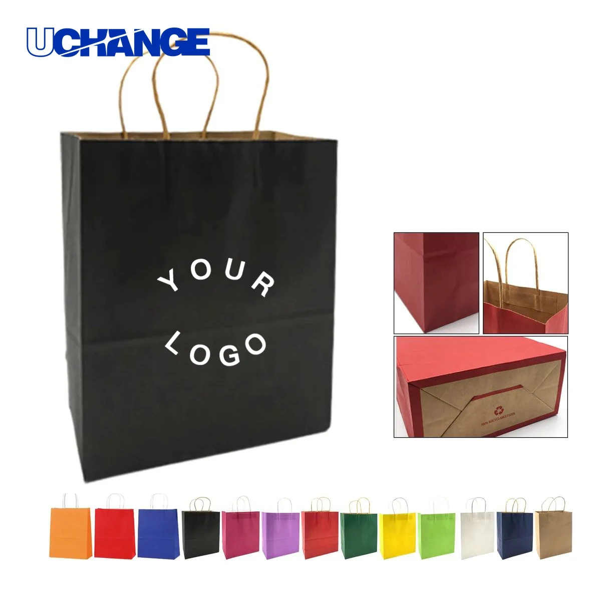 Kraft Paper Gift Bag Packaging 6 x 3.2 x 8.3 Inches 1