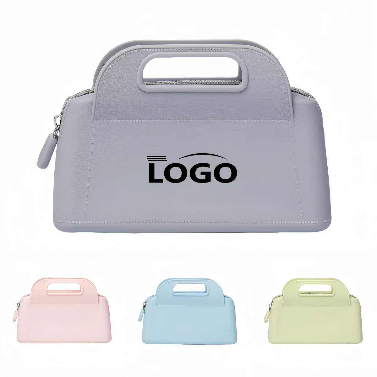 Candy-Colored Silicone Cosmetic Bag with Handles 1