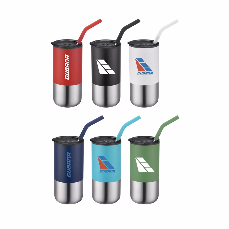 16oz Double Wall Tumbler w/ Straw