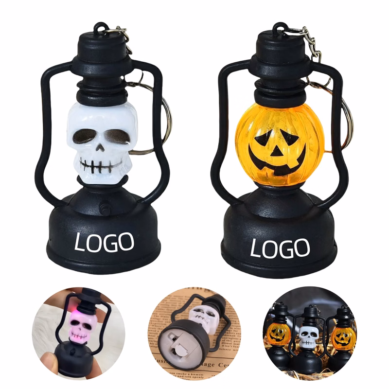 Halloween Glowing Pumpkin Lamp Keychain