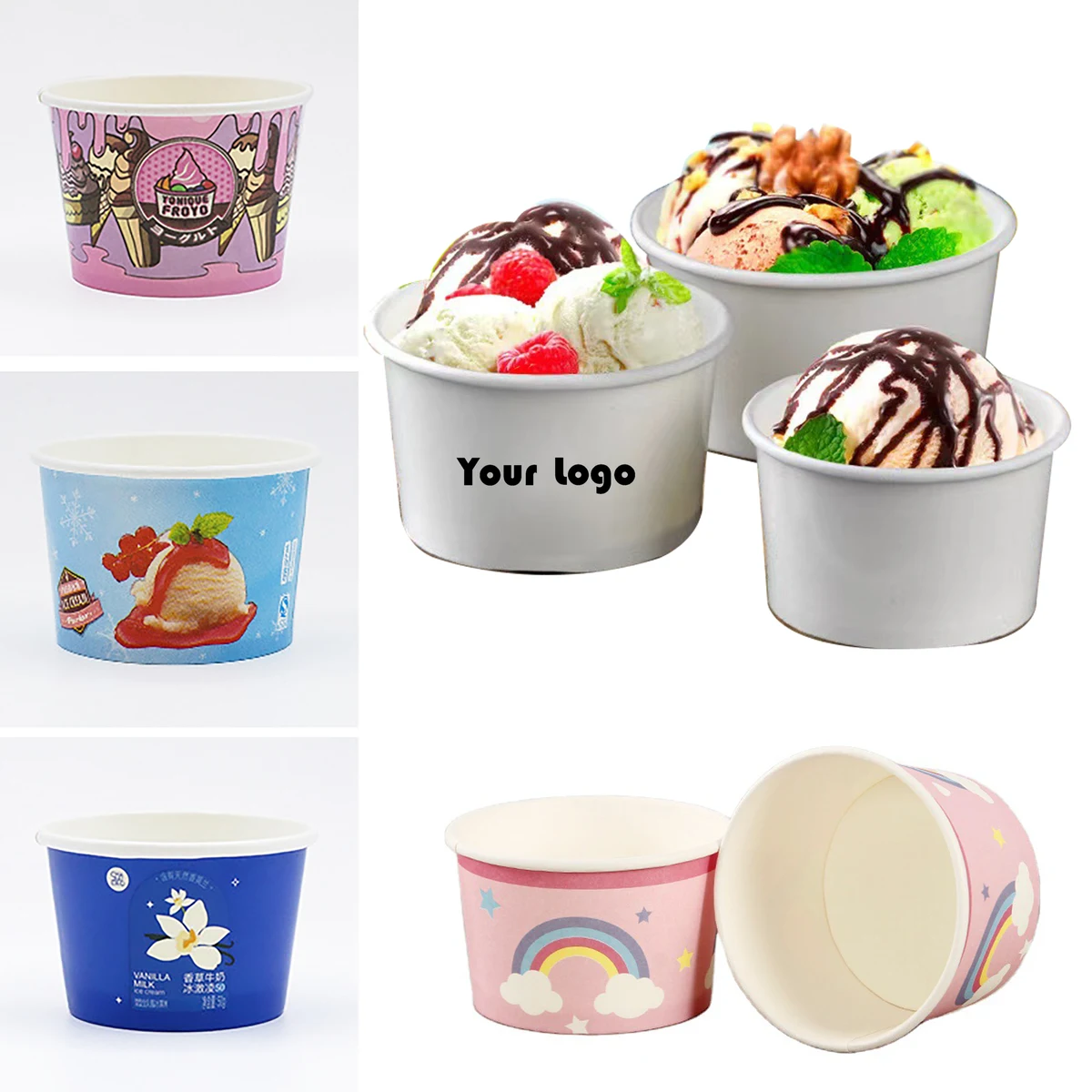 4OZ Custom Disposable Ice Cream Paper Bowl 1