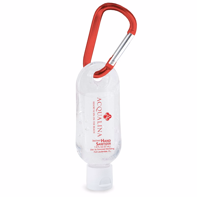 1.9 fl oz Instant Hand Sanitizer Gel in Keychain Bottle w/Carabiner, Fragrance-free