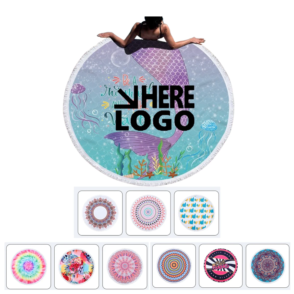 Full Color Round Beach Towel 1