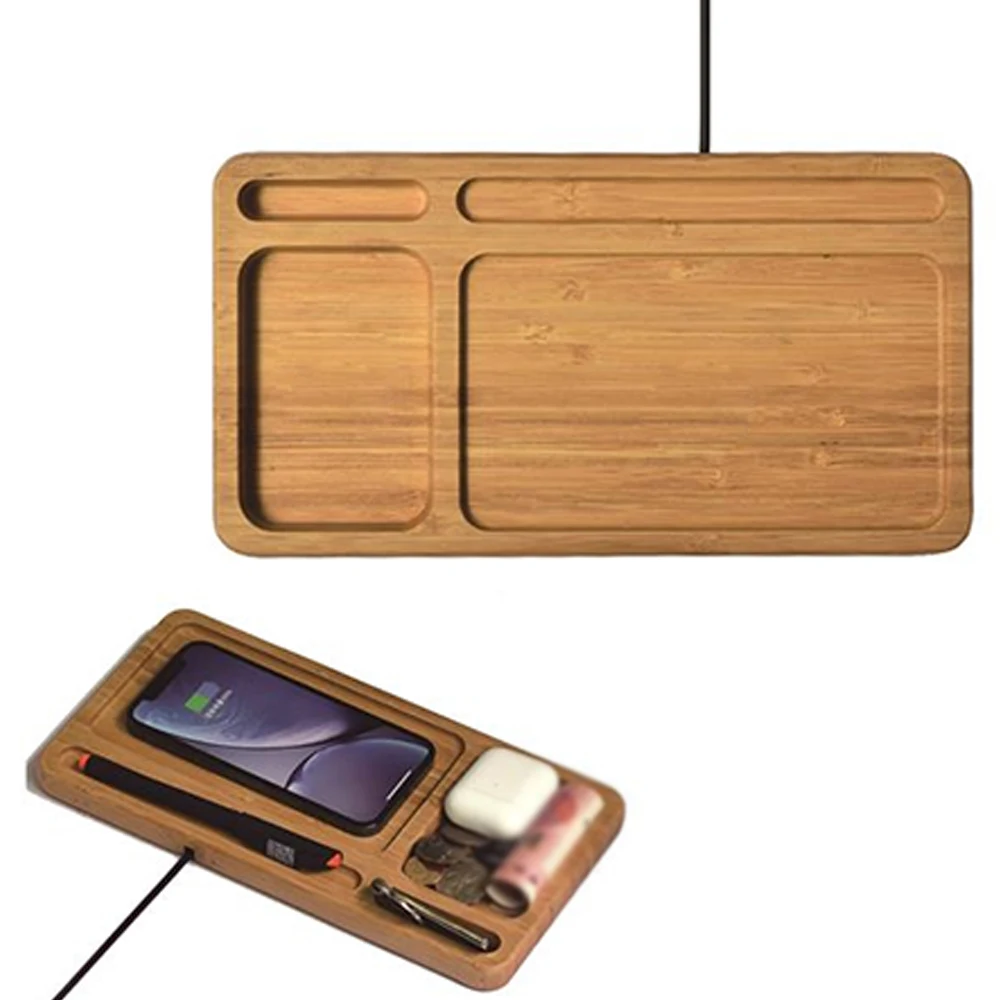 Bamboo Tray Wireless Charger 1