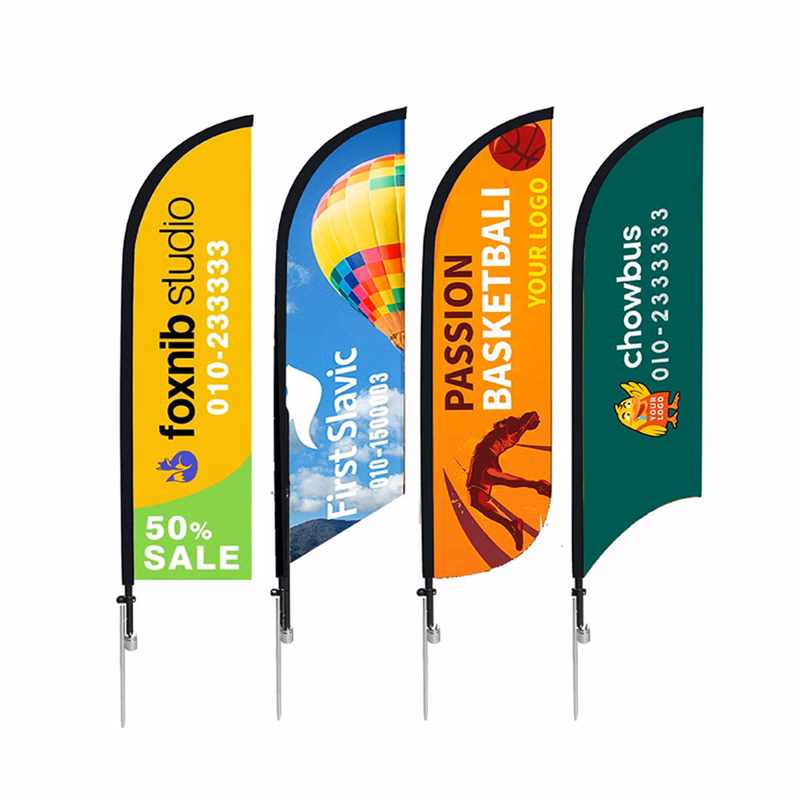 9' Double Sided Feather Flag w/Spike Base - Ocean