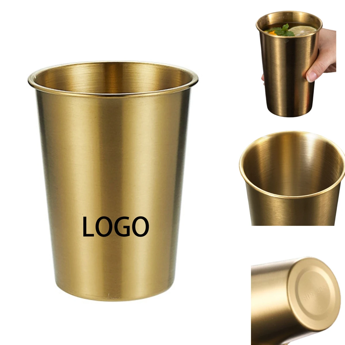 17oz Single Layer Stainless Steel Gold Cup 1