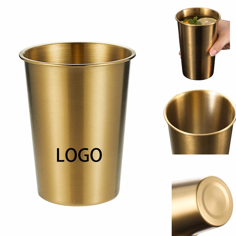 17oz Single Layer Stainless Steel Gold Cup