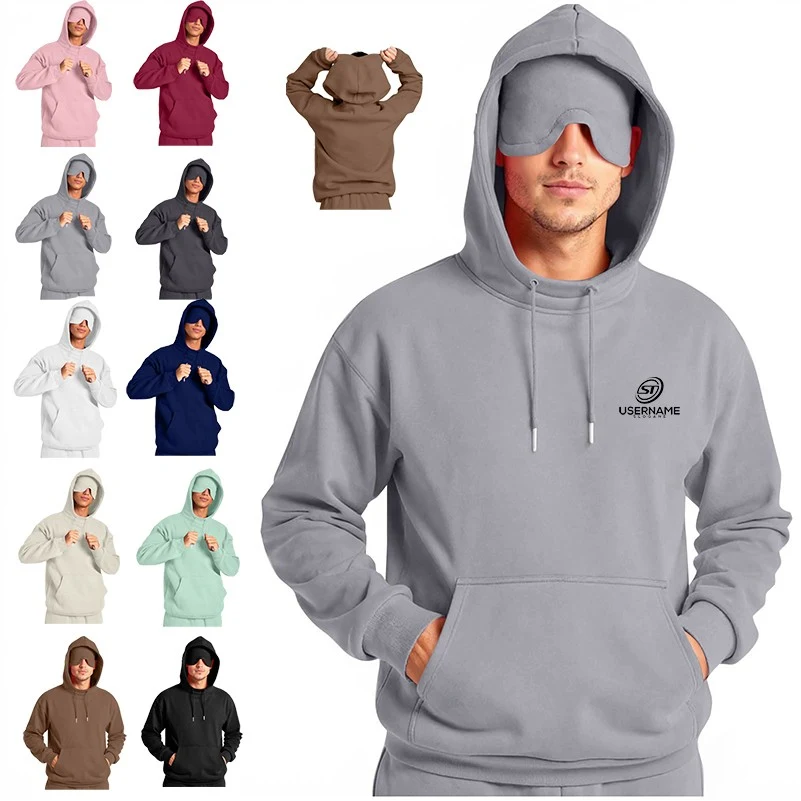 Polyester Unisex Hoodies With Eye Mask, custom hoodie or sweatshirt with logo imprint 1