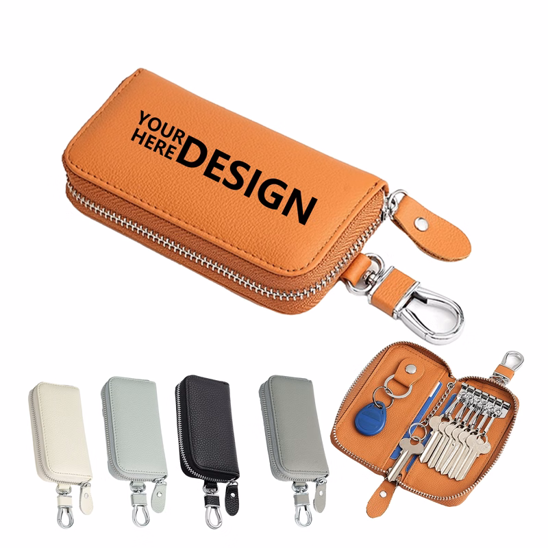 Top-Grain Leather Car Key & Card Pouch