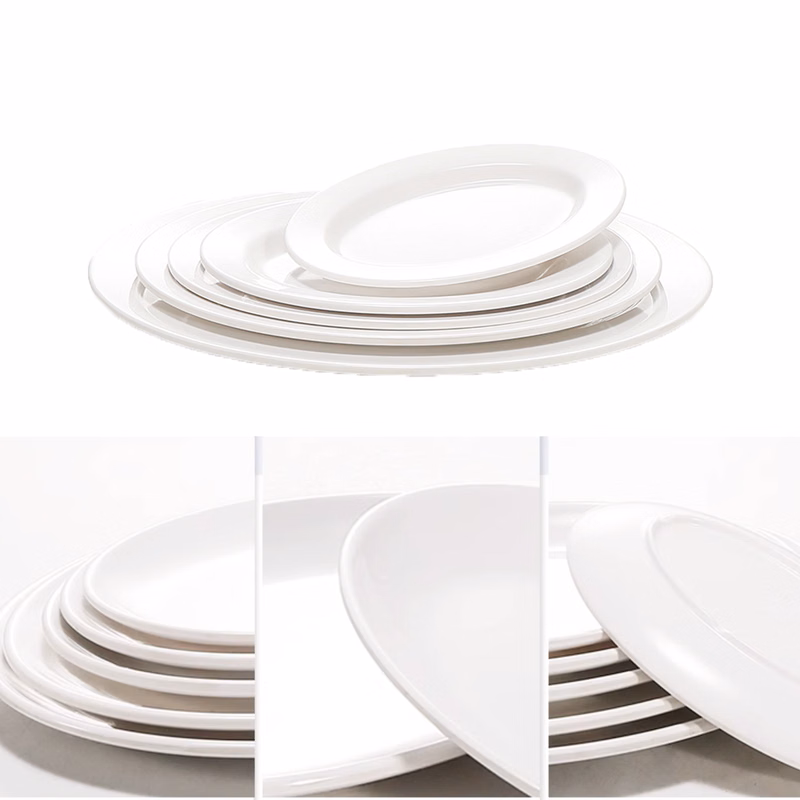 Melamine White Plate Oval Plastic Dish