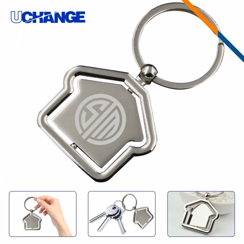 Metal House-Shaped Keychain Durable Key Accessory