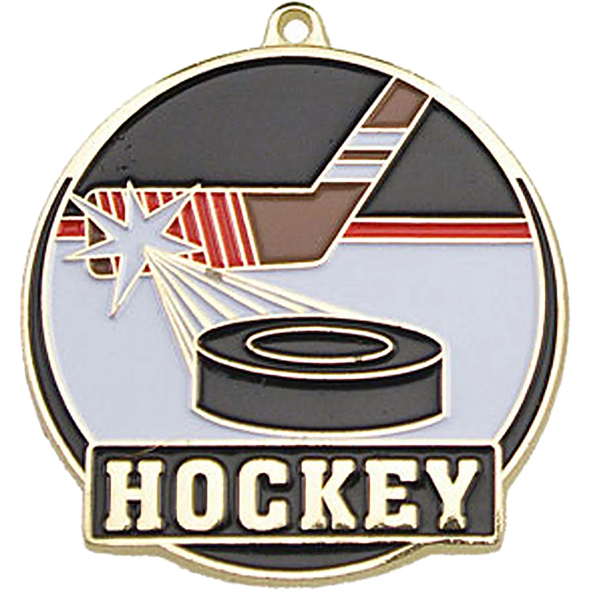 Stock Gold Enamel Sports Medals: Hockey 1