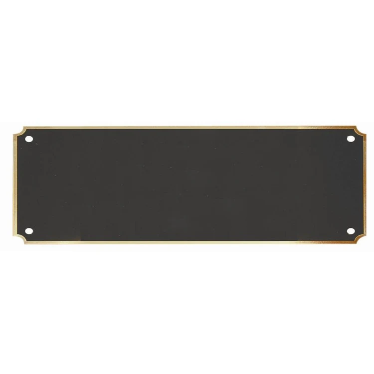 2-3/4" x 6-1/2" Blank Laserable Header Plate with Gold Border 1