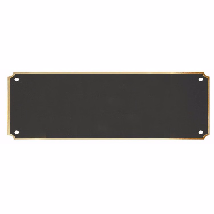 2-3/4" x 6-1/2" Blank Laserable Header Plate with Gold Border