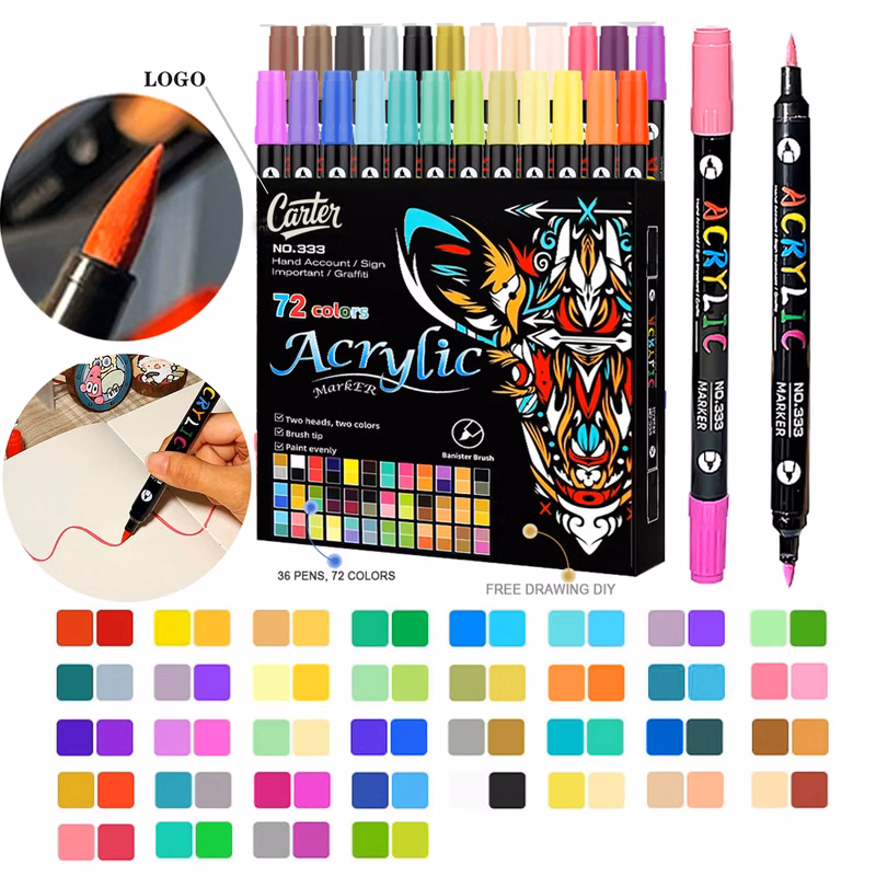 DIY  72 colors double-ended two-color acrylic marker