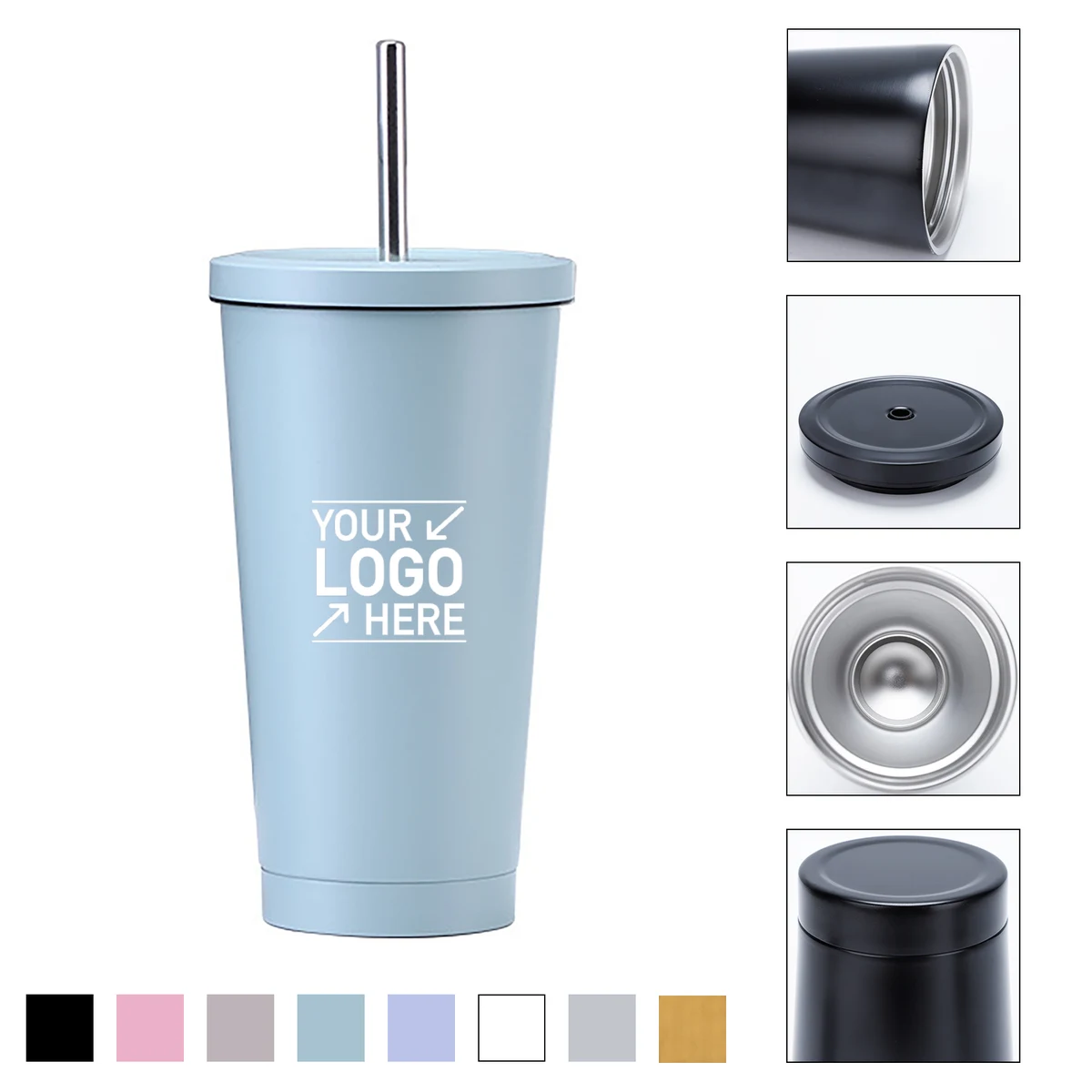 16 Oz Stainless Steel Straw Mug With Lid 1