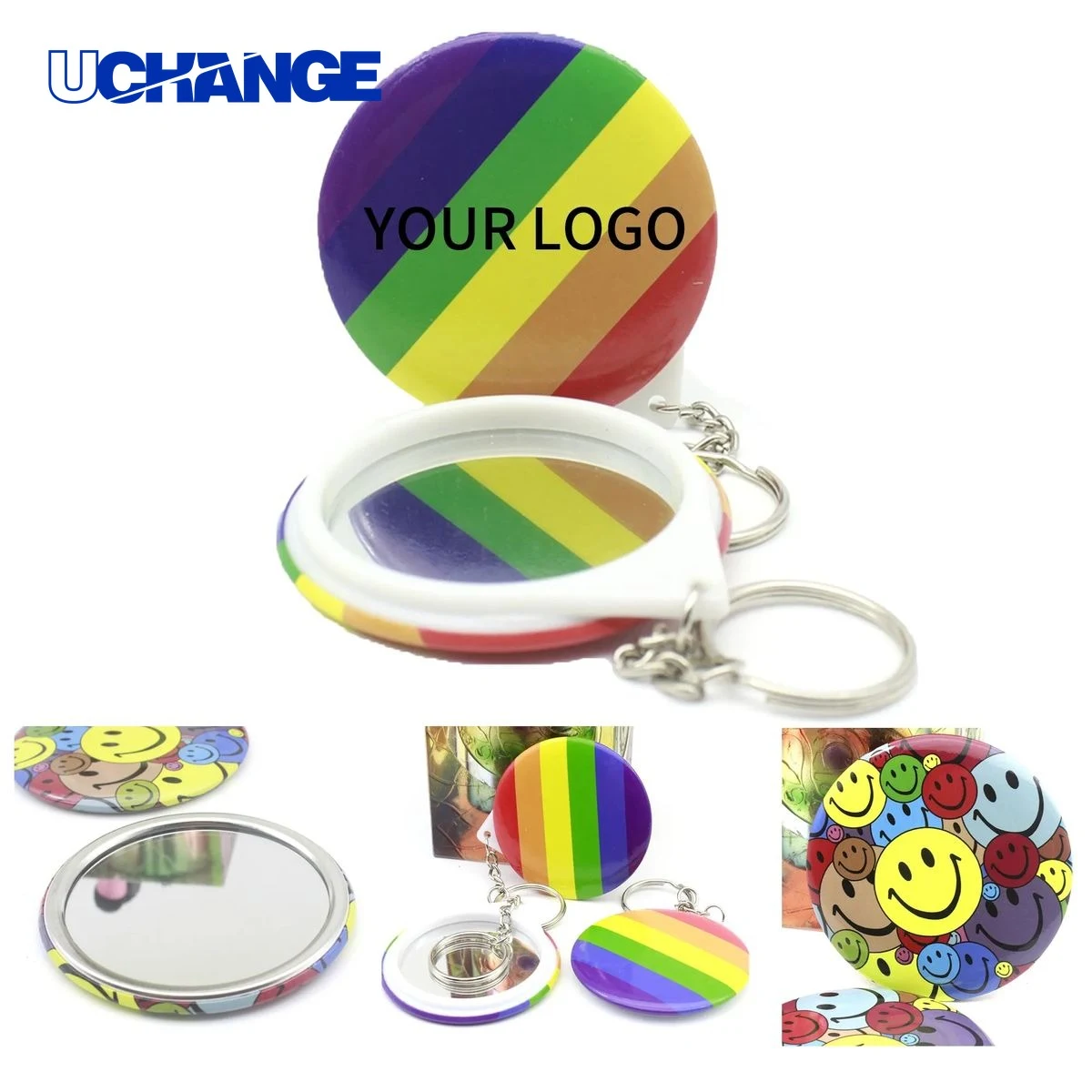 Rainbow Pride Mirror Keychain Accessory for Daily Use 1