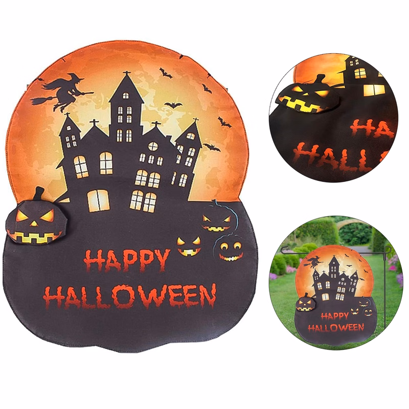 Halloween Garden Flag Double Sided Outdoor Pumpkin Yard Deco