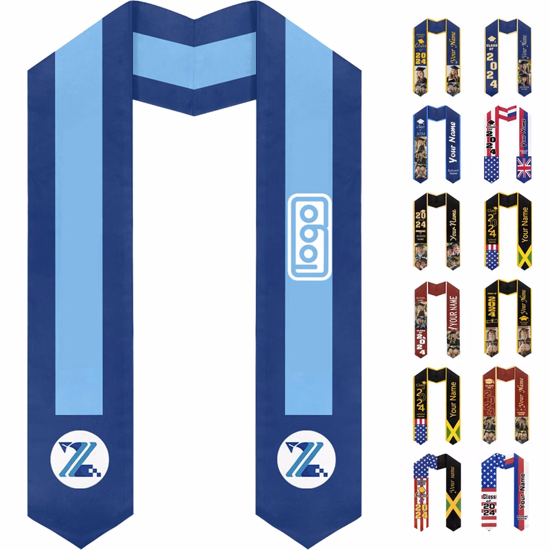 37" Custom Wearproof Graduation Stole Sash w/ Name & Photo