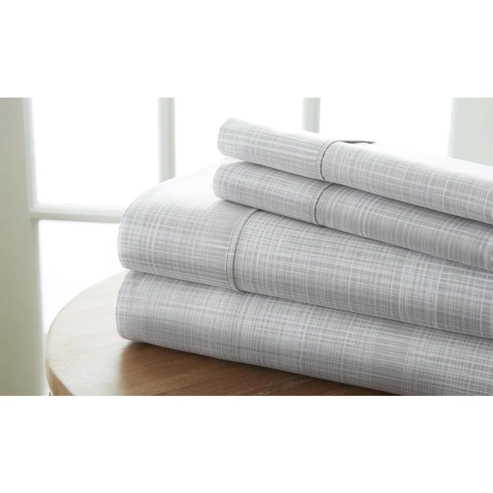Premium Sheet Sets - Gray Queen Thatch Pattern 4 Piece 1