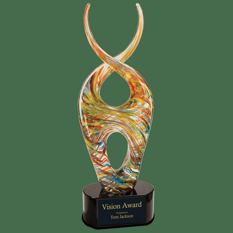 14.5" Color Twist Art Glass