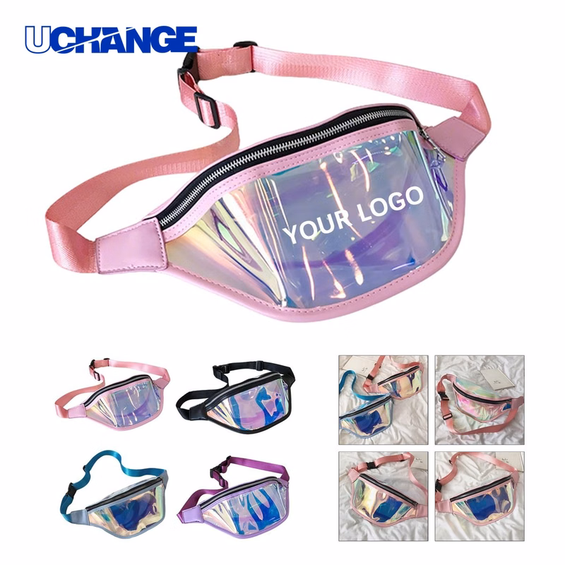 Holographic PVC Fanny Pack Organizer 12.8 x 3 x 5.5 Inches