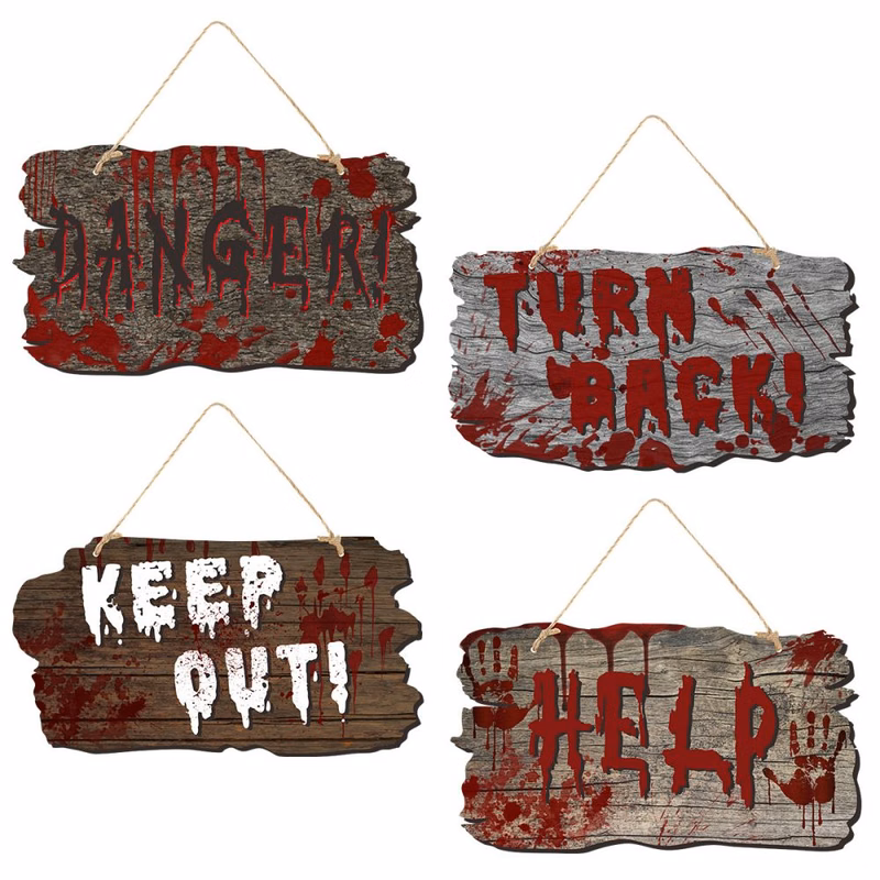 Halloween Christmas Welcome Home Wooden Door Signs Decor