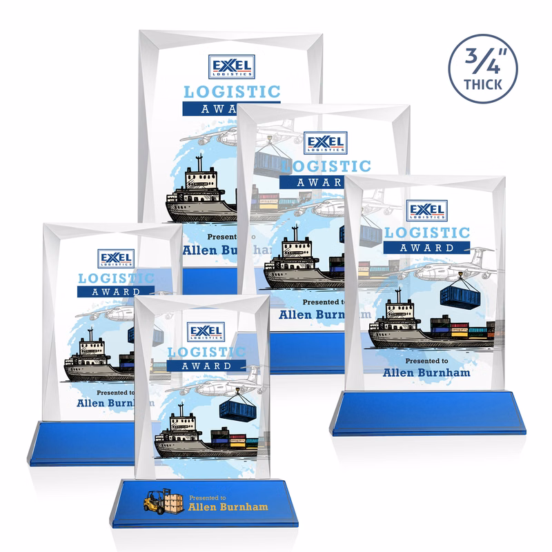 Messina VividPrint™ Award on Newhaven Base - Blue