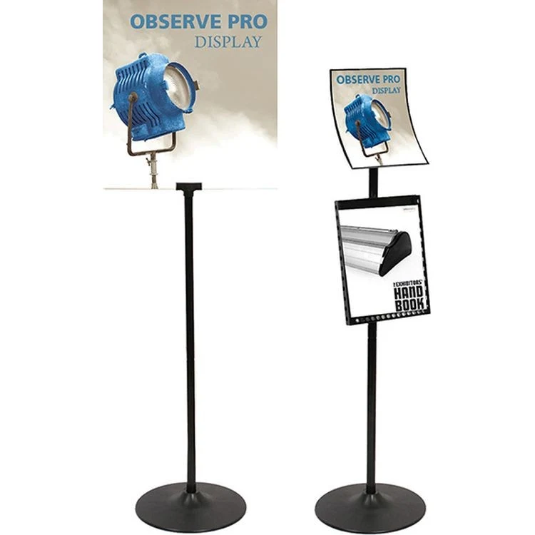 Observe Pro Sign Stand with 16" x 16" graphic & lit rack 1