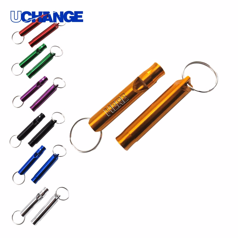 Aluminum Tubular Whistle Keychain