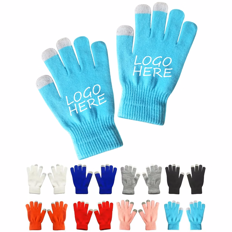 MOQ 50pcs Winter Touchscreen Acrylic Knit Gloves