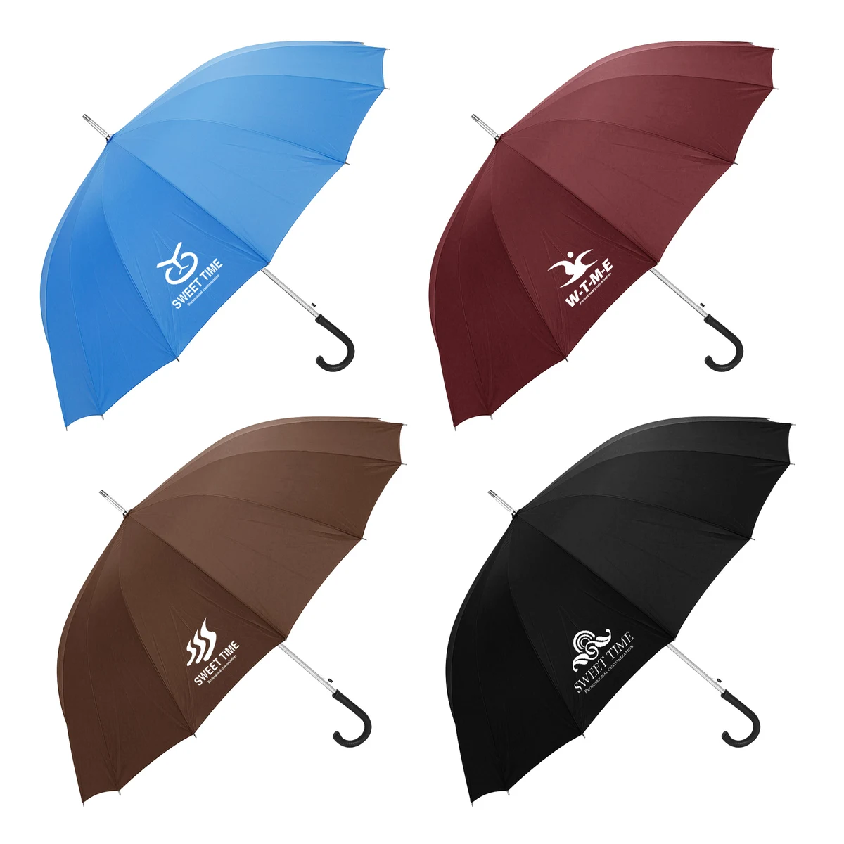 54" Arc Executive Umbrella With Curved Handle 1