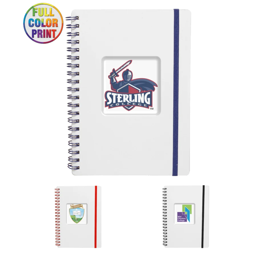 Frosted Eco Spiral Notebook Jotter, Full Color 1