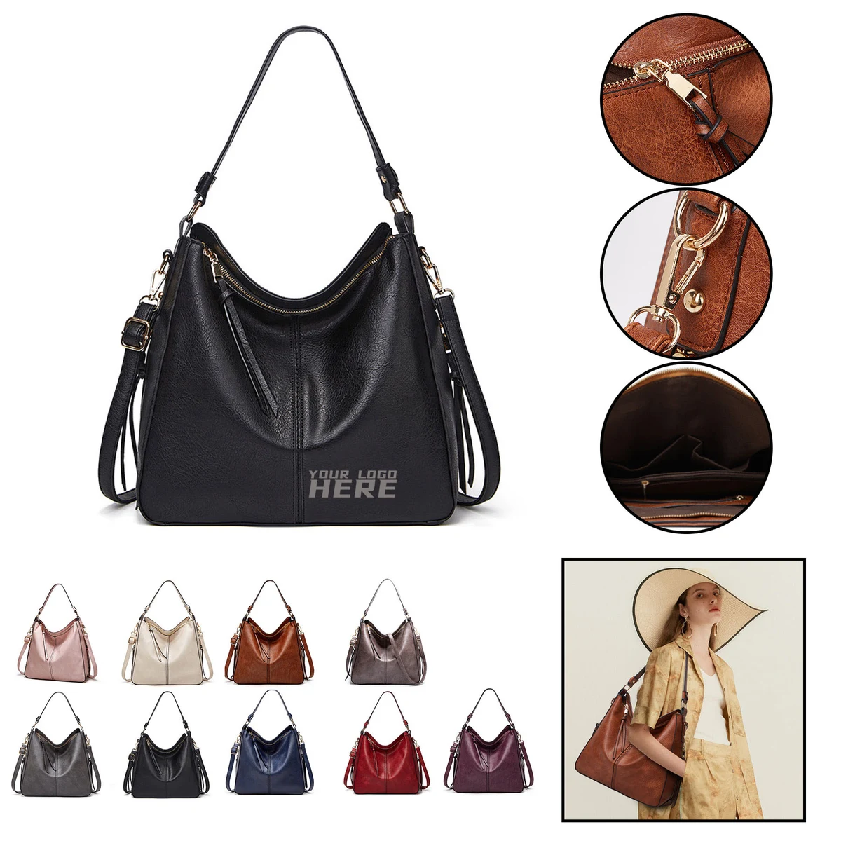 Ladies Hobo Bag Bucket Purse 1