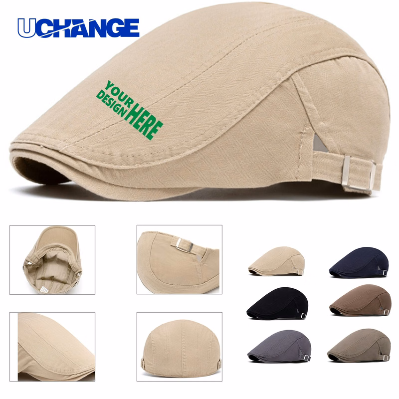 Adjustable Cotton Flat Cap