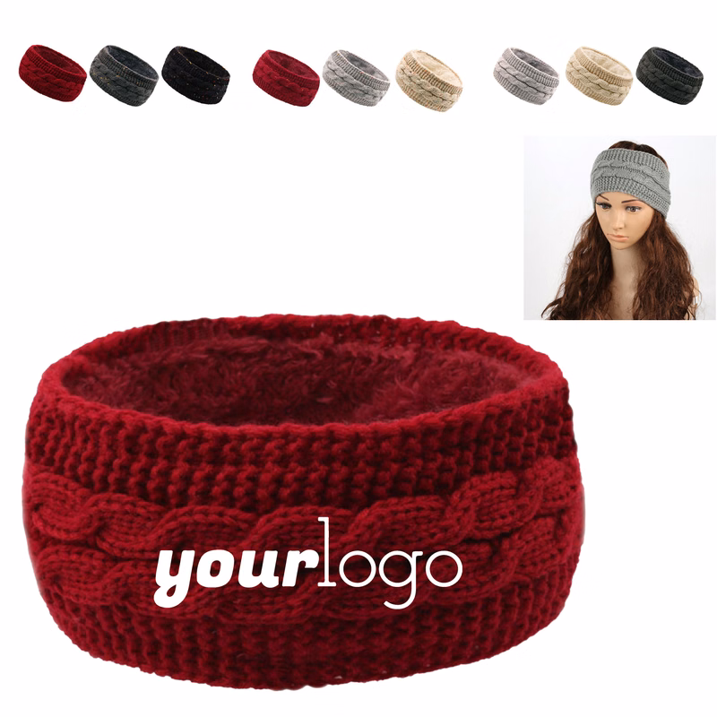 Fleece Lined Knitted Headband Ear Warmer for Women